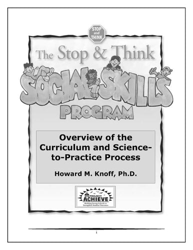 The Stop & Think Social Skills Program:  Exploring its Research Base and Rationale  [FREE]